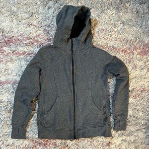 Lululemon full length gray scuba jacket 12